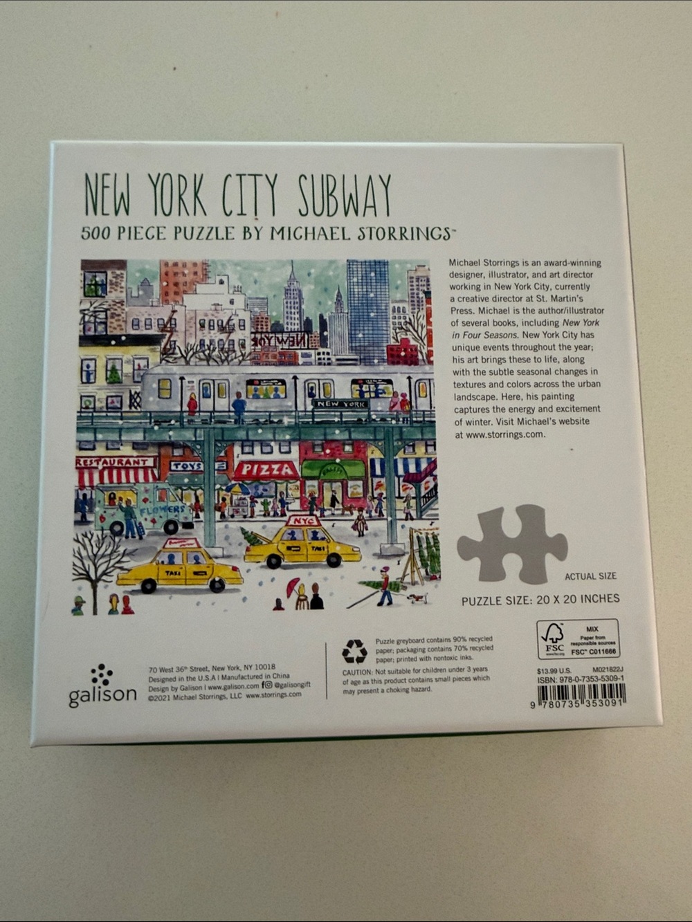 Galison New York City 500-Piece Puzzle - White/Yellow Artwork - Picture 3 of 3